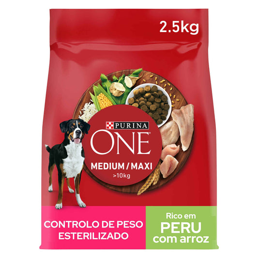 Ração para Cão Adulto Médio e Maxi Peru e Arroz Purina One 2,5kg