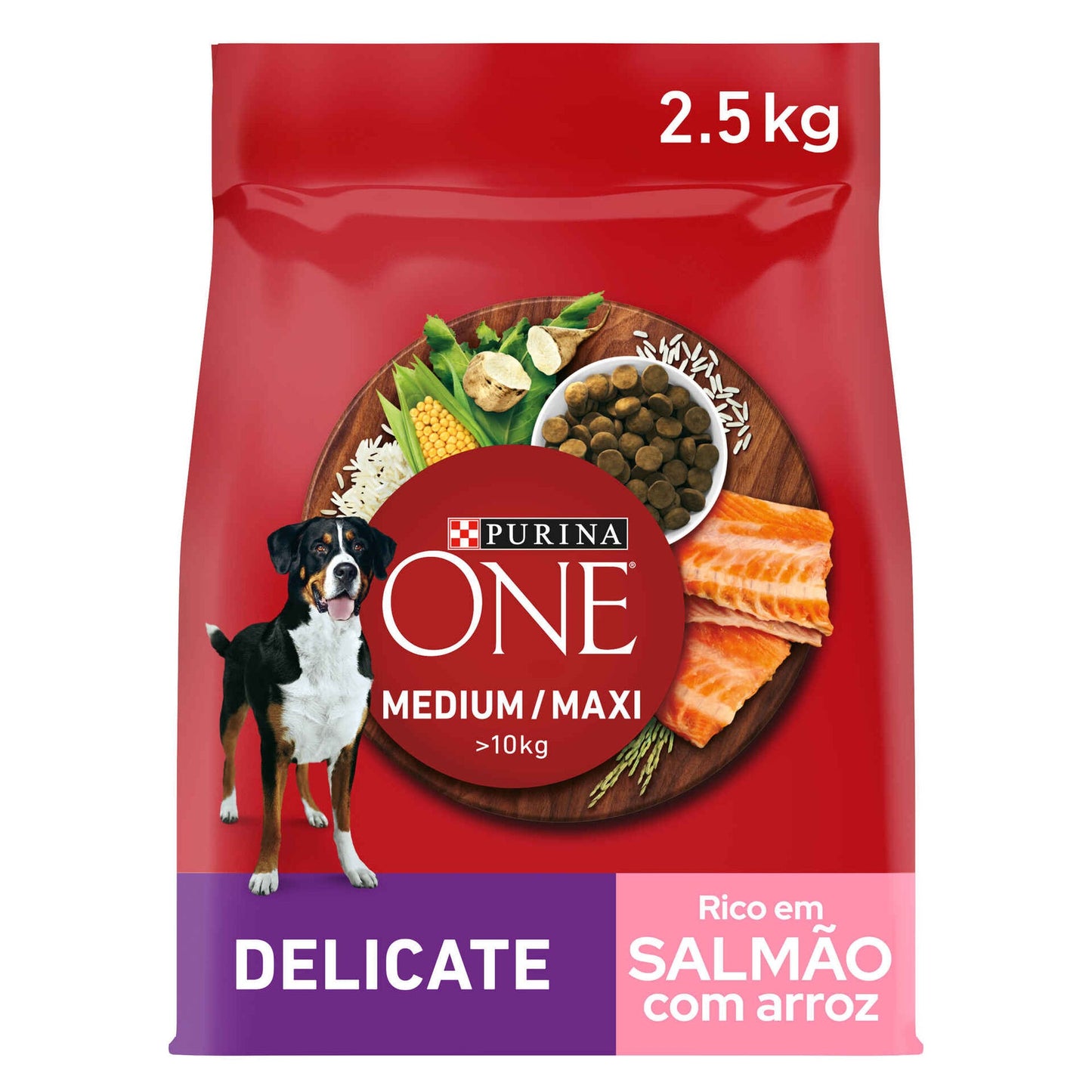 Alimento Delicado de Salmón y Arroz para Perros Adultos Medianos y Maxi Purina One 2,5kg