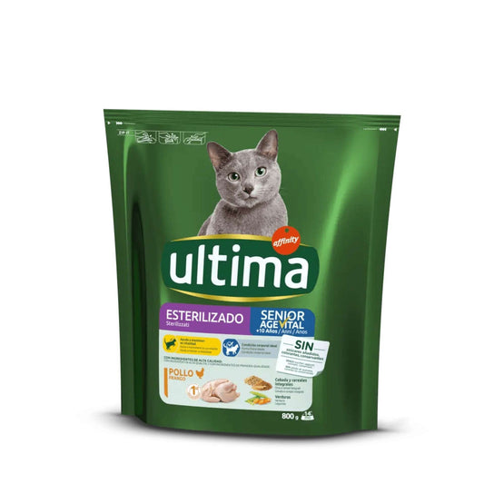 Ração para Gato Sênior com Frango Esterilizado Affinity Ultimate 800 gramas