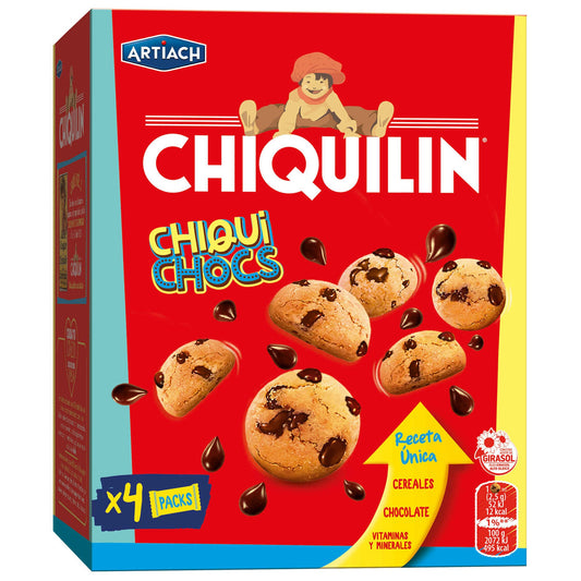 Artiach Chiquilín Energy Chiquichocs 140g pack (4 units) – crunchy Spanish biscuits with chocolate chips – Cookies and Rusks – South African Products – Chocolate