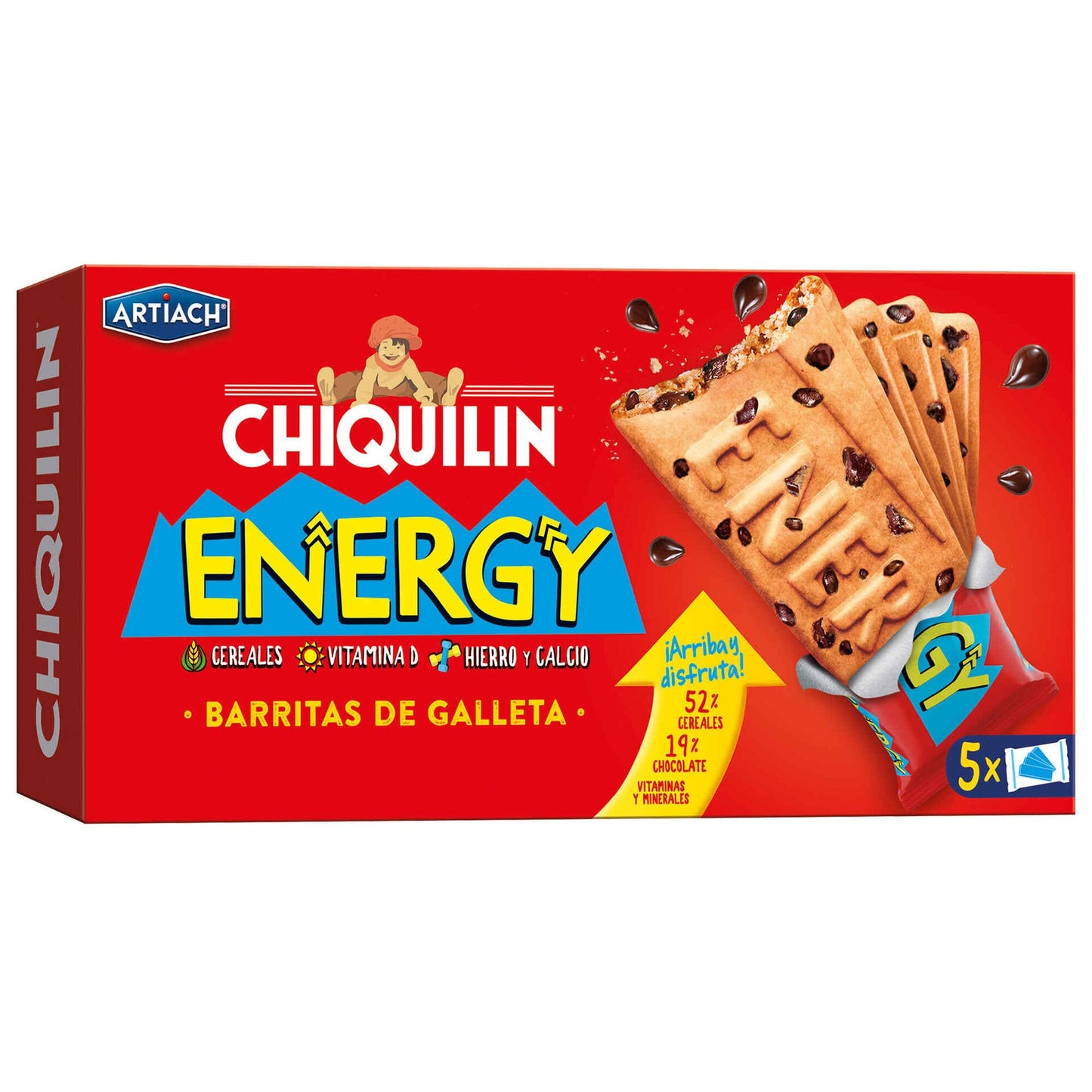 Artiach Chiquilín Energy Chocolate Chip Cookies 200g pack (5 units) – Spanish biscuits with chocolate chips – Cookies and Rusks – South African Products – Chocolate