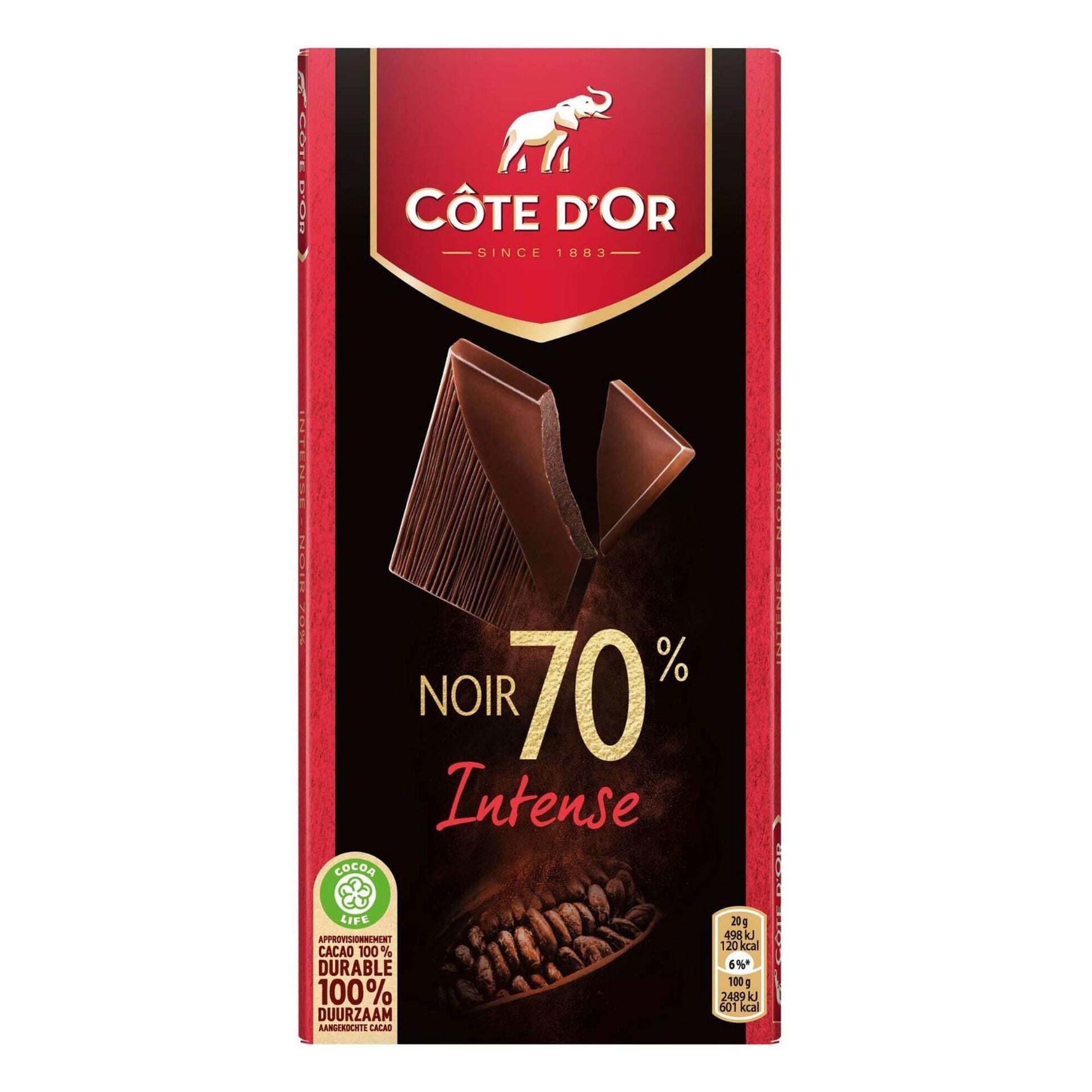 Côte D'Or Dark Chocolate 70% Cocoa 100g Belgian dark chocolate slab rich intense flavour South African Products