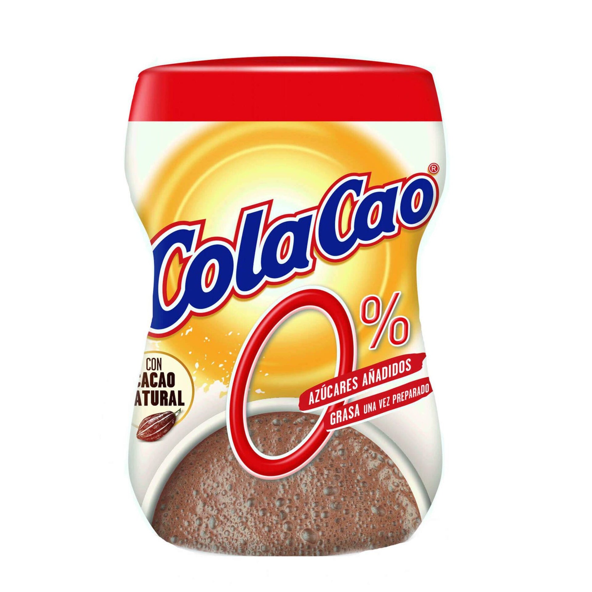ColaCao 0 percent chocolate drink 325g sugar free cocoa drink, hot chocolate and milk shakes, UK and South African household favourite, family cocoa drink