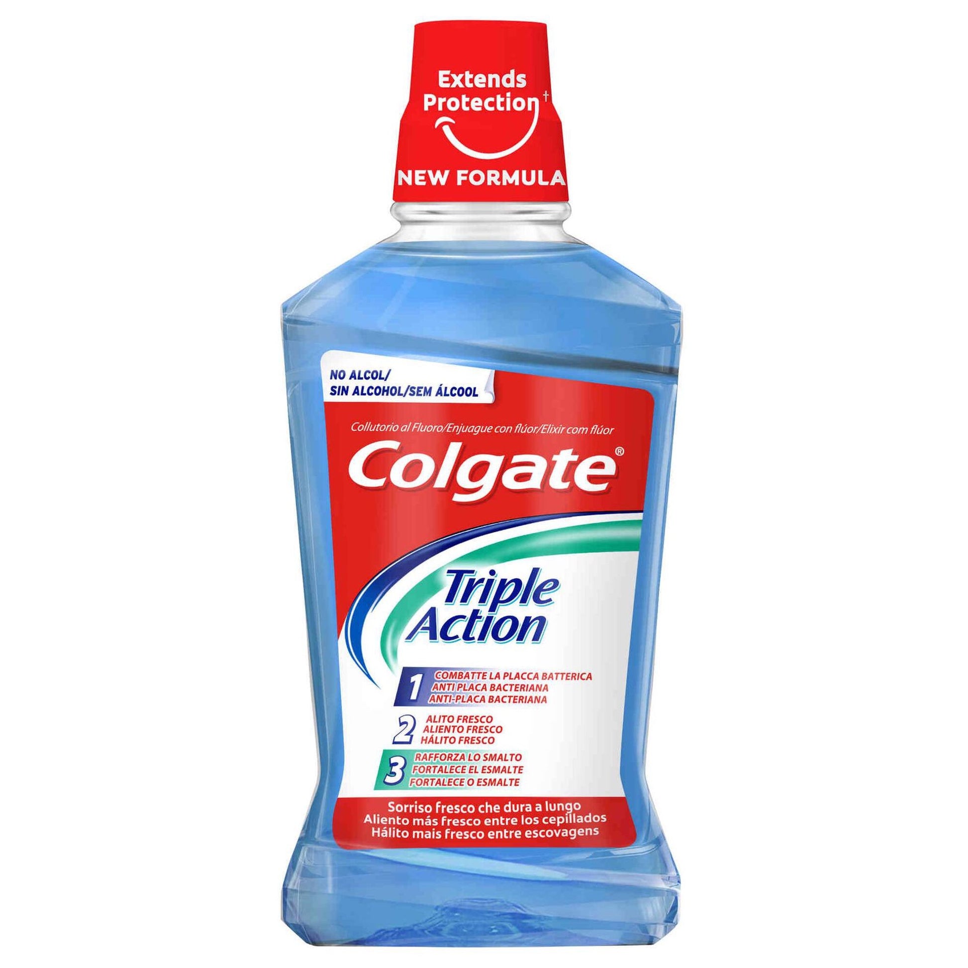 Colgate triple action mouthwash 500ml fluoride oral rinse fresh breath family oral hygiene antibacterial mouthwash