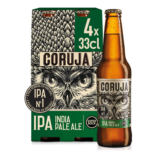 Coruja India Pale Ale 4 pack 330ml 5.7 percent ABV Portuguese IPA craft beer glass bottles Beer Craft and Premium