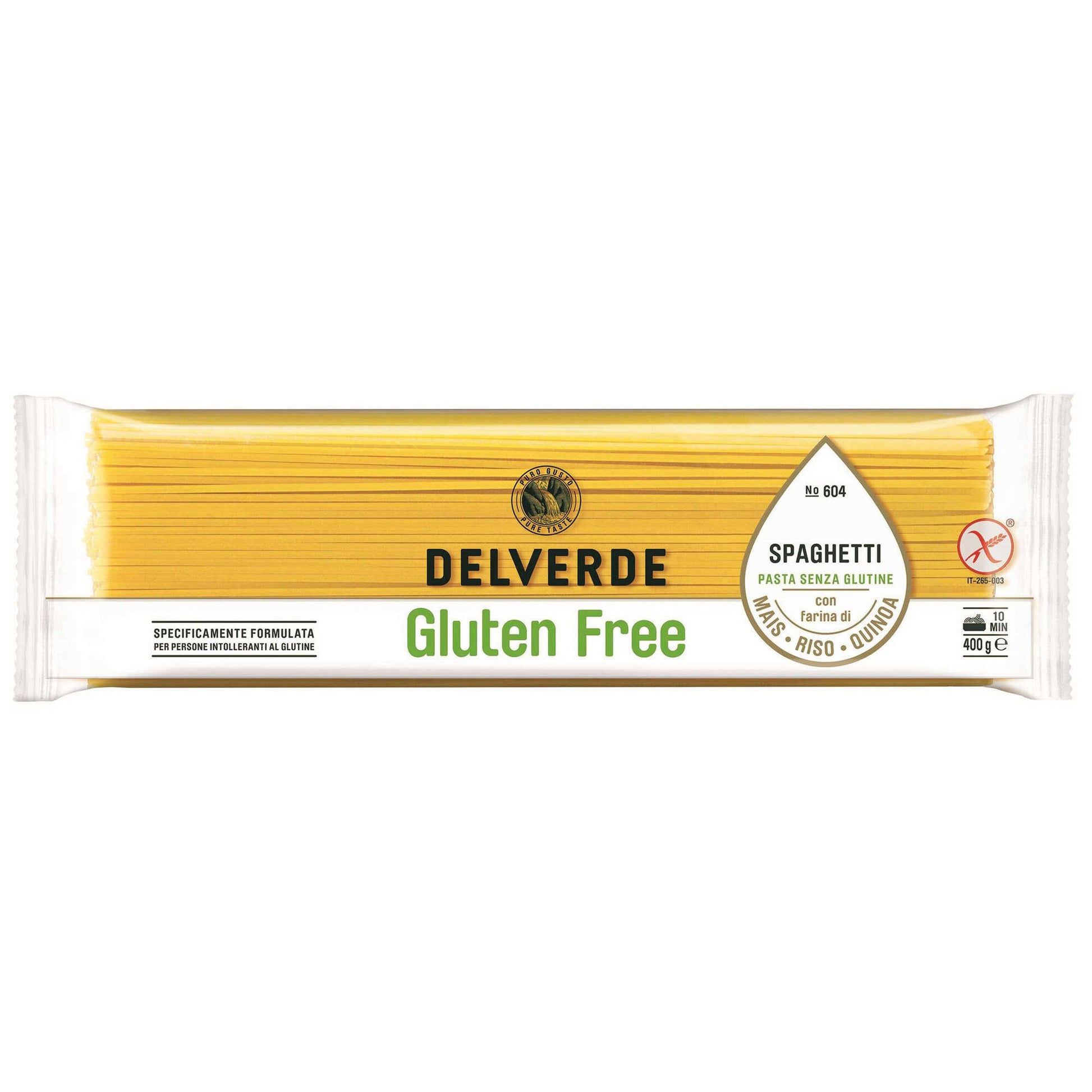 Delverde gluten free spaghetti pasta 400g Italian maize rice flour spaghetti premium gluten free pasta
