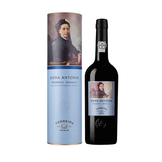 Dona Antonia white reserve porto wine 750ml 19.5% ABV gift tube Portuguese white port wine smooth rich dessert wine Port Wine Beer Spirits and Wine