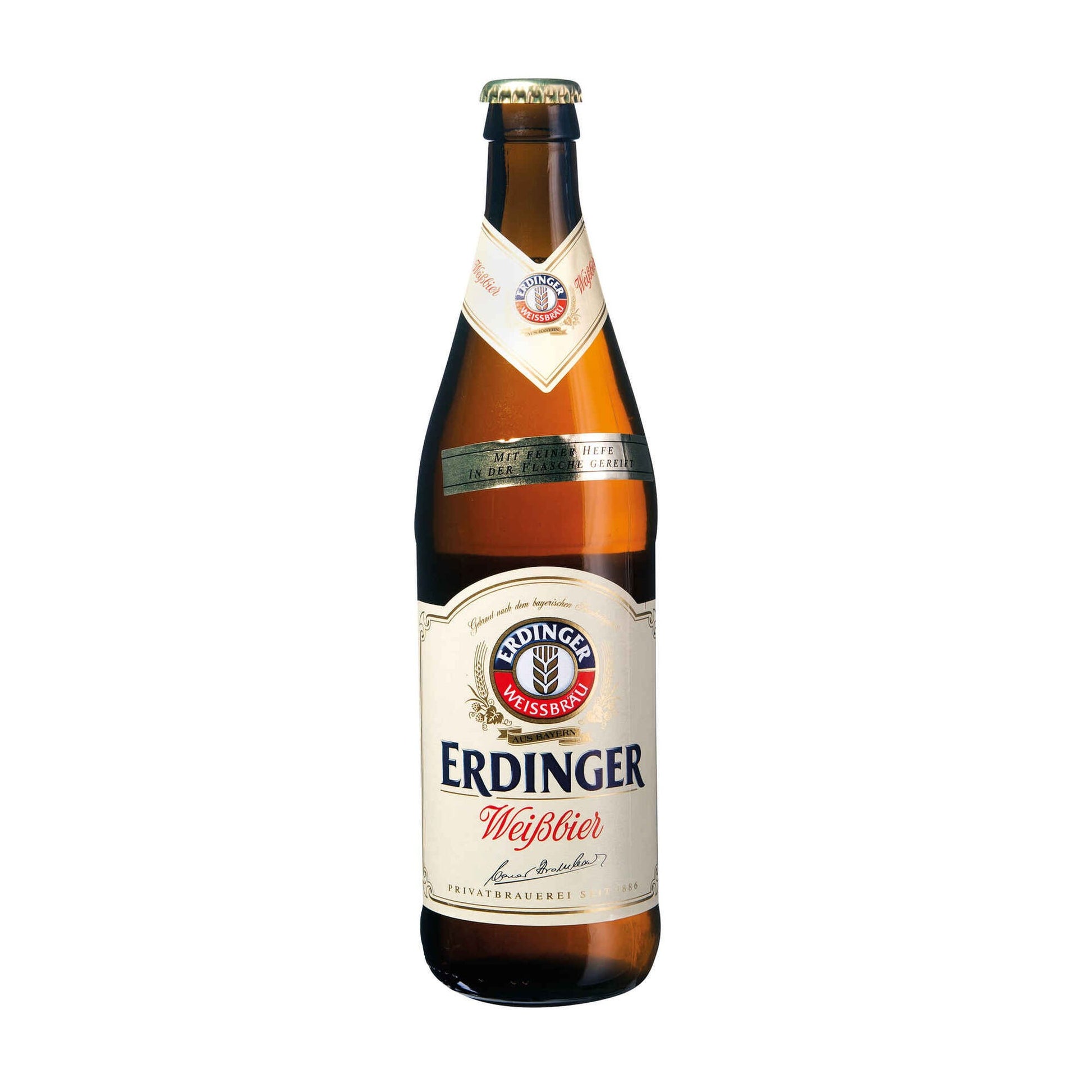 Erdinger Weissbier 500ml 5.3 percent ABV German wheat beer glass bottle Bavarian beer Beer Craft and Premium