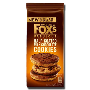 Fox´s Fox’s Fabulous Half-Coated Milk Chocolate Cookies 175g Pack | Chunky Cookies Half-Dipped in Milk Chocolate – biscuit assortment gift tin – Cookie Assortment – Biscuits, Butter Cookies and Gift Tins
