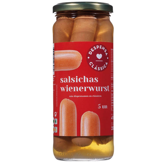 German Wienerwurst sausages in glass jar 5 pack 410g gluten free preserved sausages pantry food