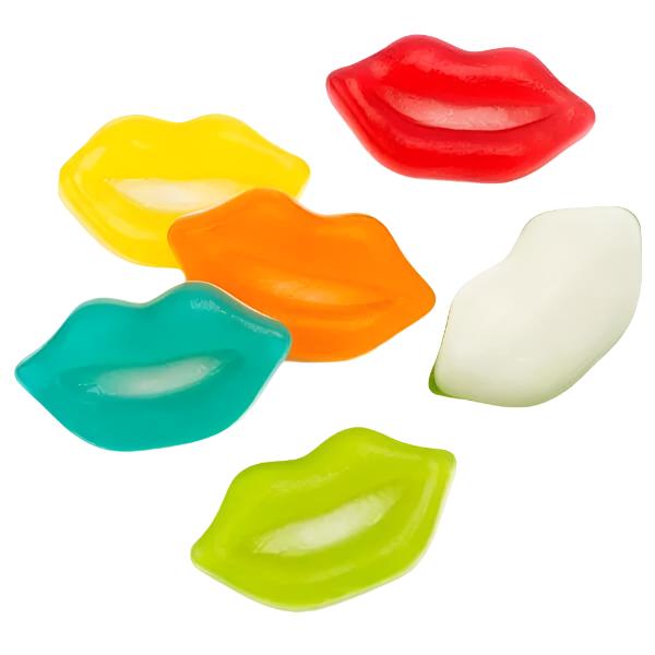 Gummy lips by weight shiny fruity jelly gummy sweets pick and mix