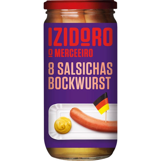 Izidoro bockwurst sausages in glass jar 8 pack 650g preserved european sausages pantry food