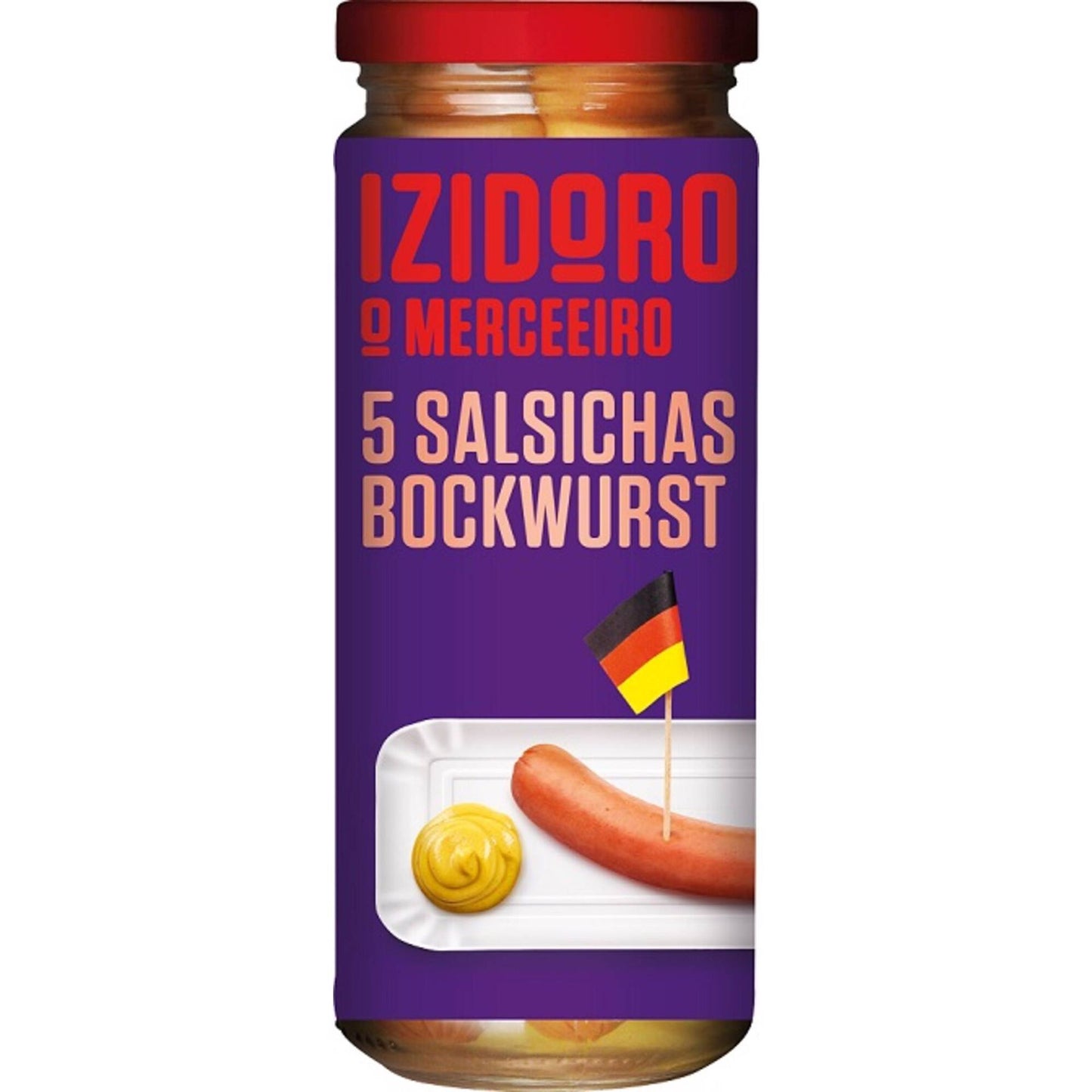 Izidoro bockwurst sausages in glass jar 8 pack 650g preserved european sausages pantry food