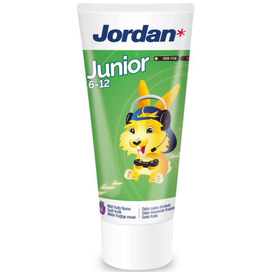 Jordan junior toothpaste 6 to 12 years 50ml fluoride kids toothpaste children oral care family hygiene