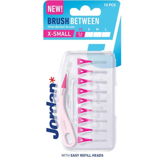 Jordan xs interdental brush 10 pack oral care plaque removal gum hygiene braces cleaning family dental care
