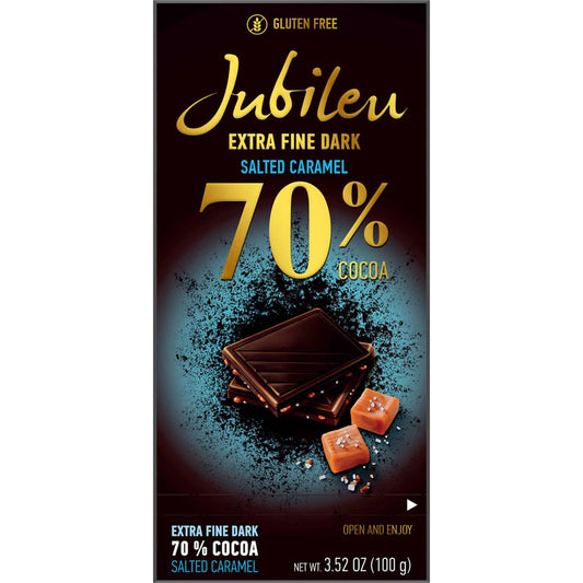 Jubilee Gluten-Free Dark Chocolate with Sea Salt 70% 100g premium dark chocolate tablet salted cocoa festive gift collection