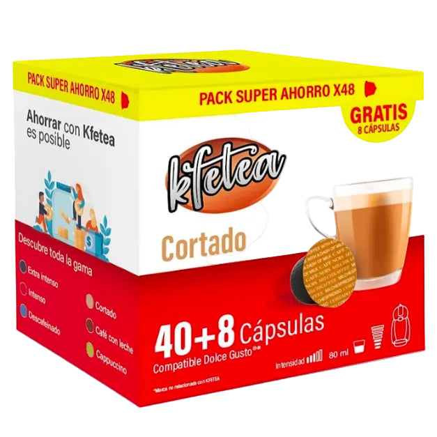 Kfetea Cortado coffee capsules 48 pack Dolce Gusto compatible creamy espresso pods smooth milk coffee capsules