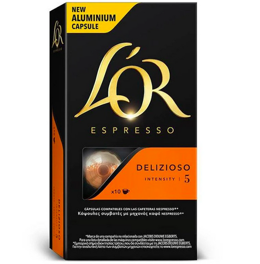 LOR Delizioso Nespresso capsules 10 caps smooth espresso coffee pods mild balanced premium coffee capsules
