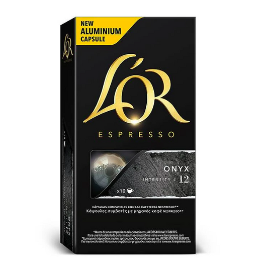 LOR Onyx Nespresso capsules 10 caps intense espresso coffee pods strong dark roast premium coffee capsules