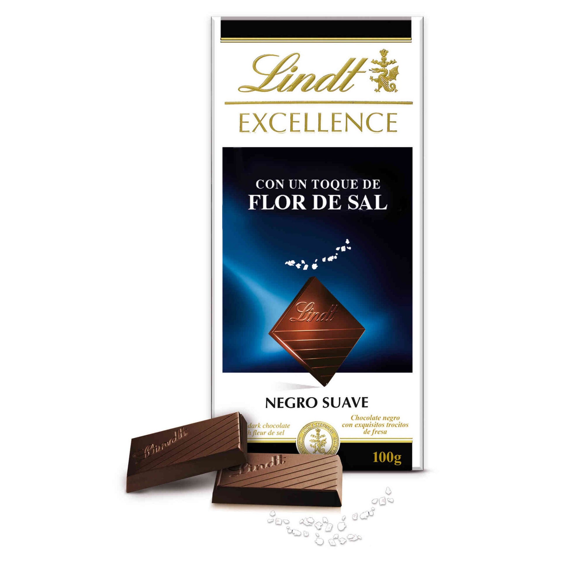 Lindt Excellence Dark Chocolate with Sea Salt 100g premium Swiss chocolate tablet salted cocoa festive gift collection