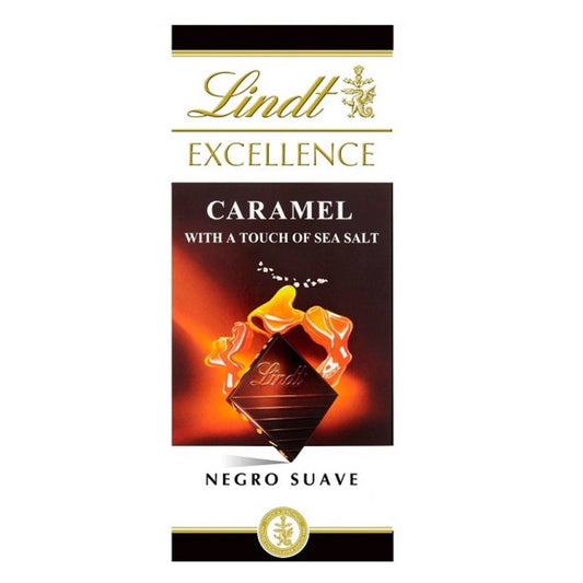 Lindt Excellence dark chocolate and salted caramel tablet 100g slab Chocolate Tablets and Slabs