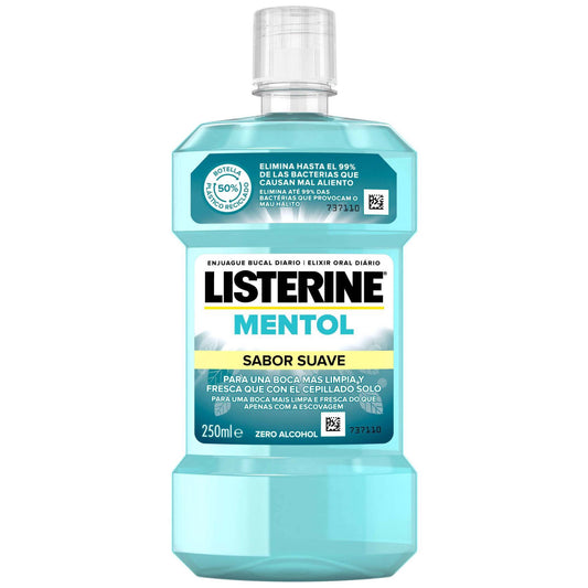 Listerine menthol mouthwash 250ml antibacterial oral rinse fresh breath gum care family oral hygiene