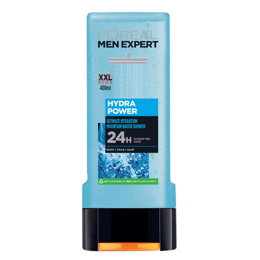Loreal men expert hydra power shower gel 400ml men's body wash bath shower hygiene grooming