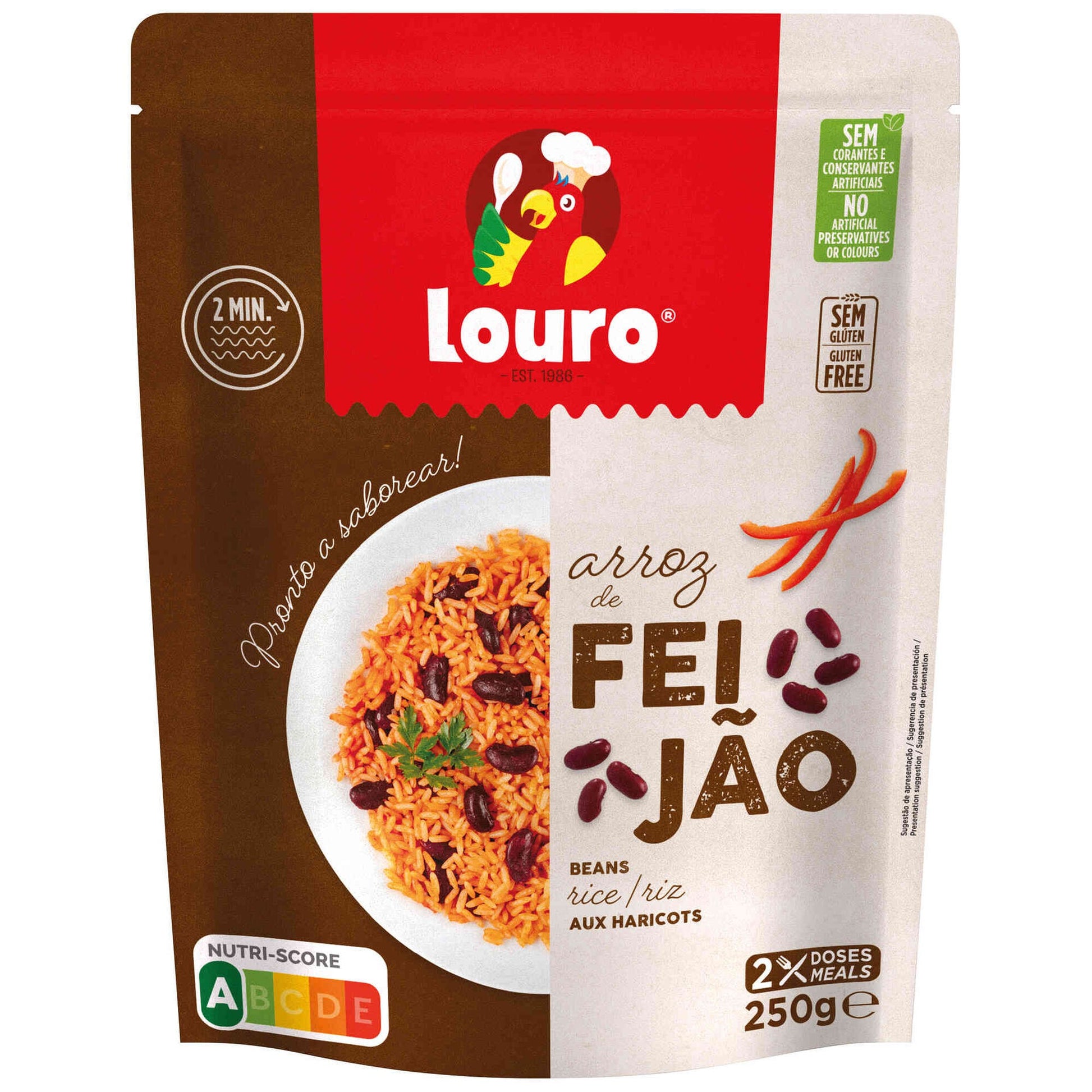 Louro Rice and Beans Ready to Eat with Bay Leaf 250g portuguese ready meals rice beans convenience foods pantry essentials