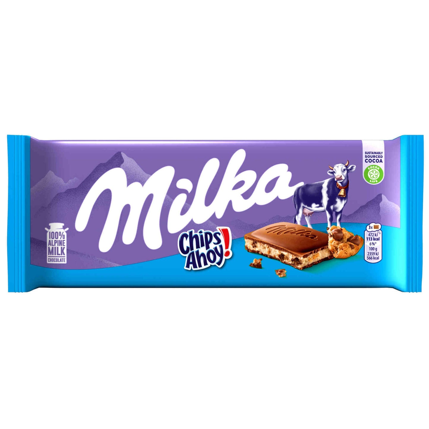 Milka Chips Ahoy chocolate tablet 100 g alpine milk chocolate with crunchy cookie pieces Chocolate Tablets and Slabs