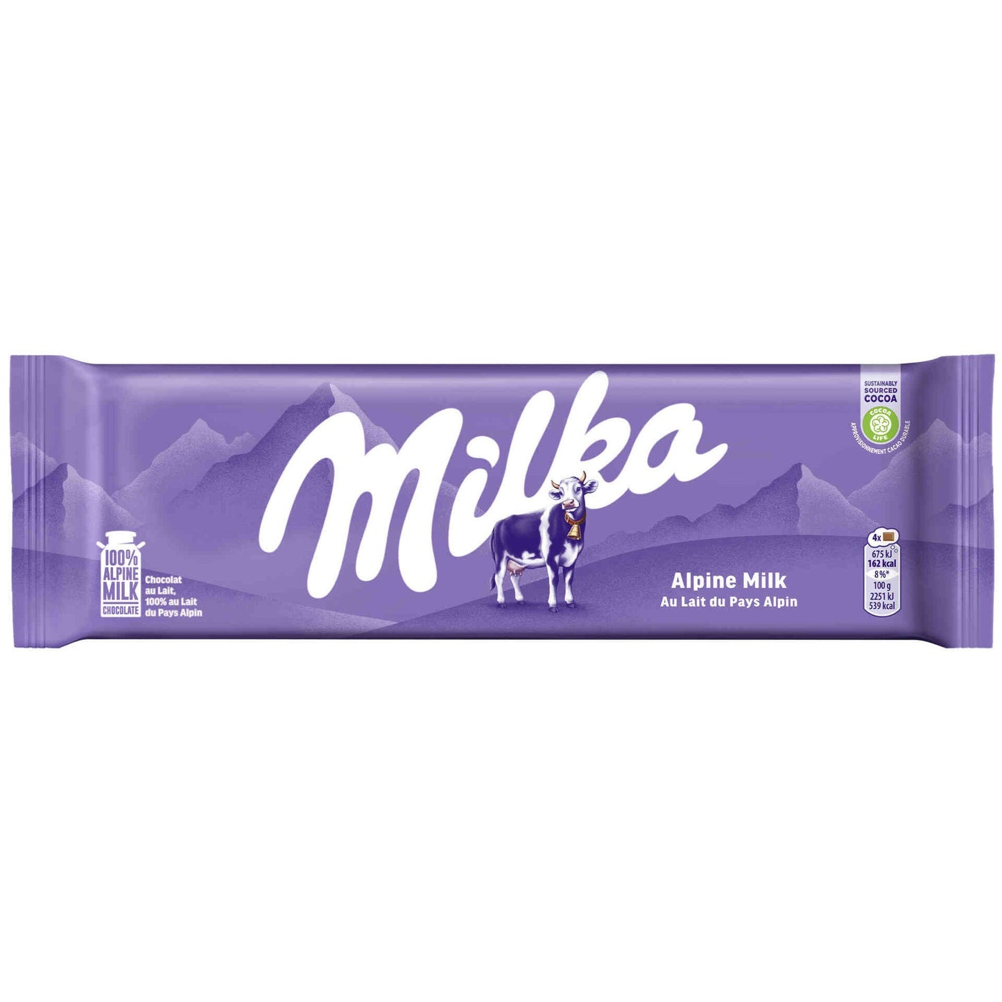Milka milk chocolate tablet 250g XL alpine creamy chocolate slab Chocolate Tablets and Slabs