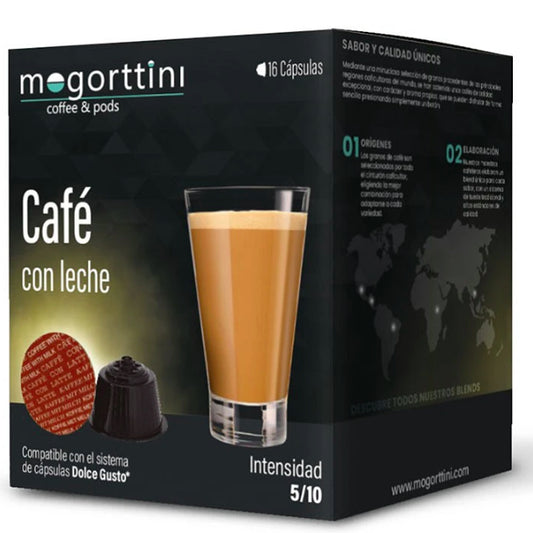 Mogorttini Coffee with Milk capsules 16 pack Dolce Gusto compatible creamy milk coffee pods smooth mild coffee capsules