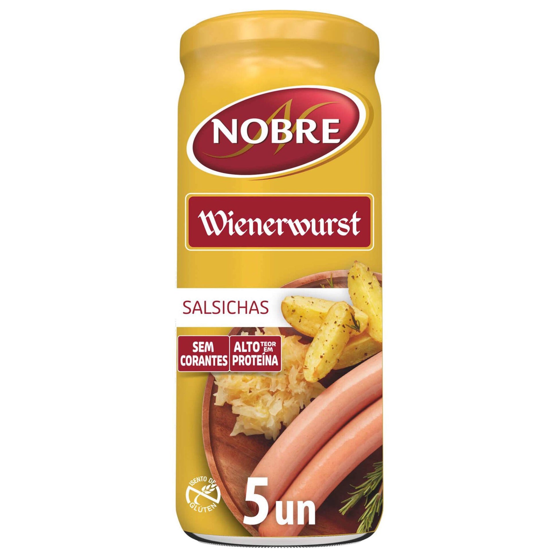 Nobre Wienerwurst sausages in glass jar 5 pack 220g gluten free preserved sausages pantry food