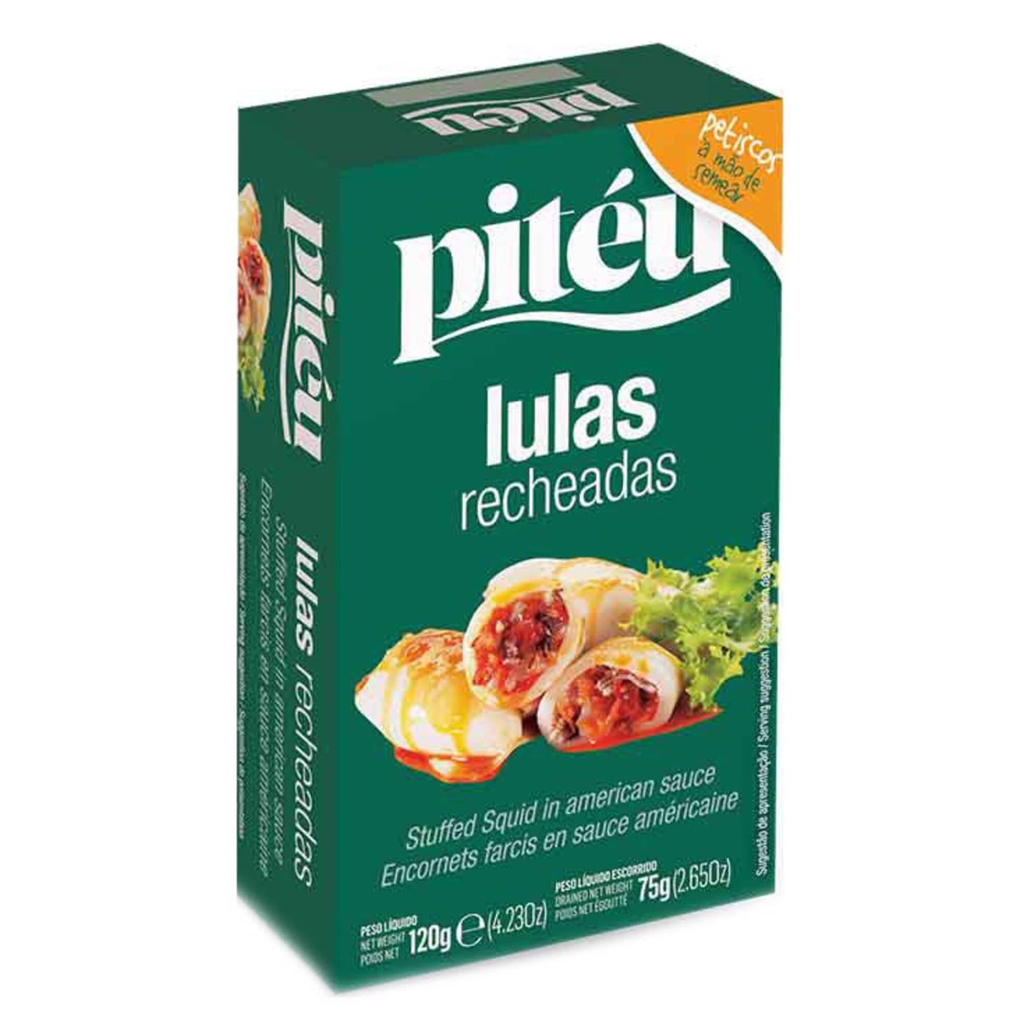 Pitéu stuffed squid 115g premium canned squid portuguese seafood pantry gourmet fish