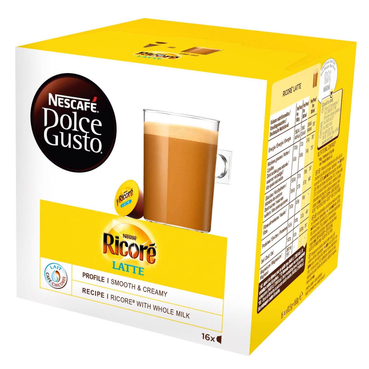 Ricoré Latte coffee capsules 16 pack Dolce Gusto compatible chicory coffee pods creamy milk coffee capsules mild smooth drink