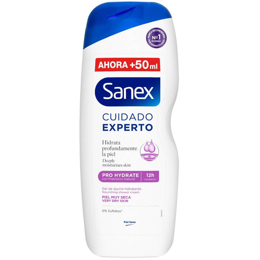 Sanex expert care pro hydrate shower gel 600ml moisturizing body wash hydration bath and shower dry skin care personal hygiene