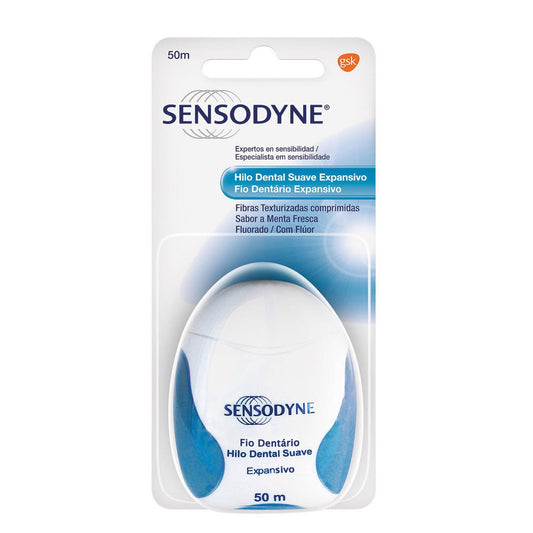 Sensodyne expandable dental floss 50m sensitive teeth floss oral care gum hygiene plaque removal