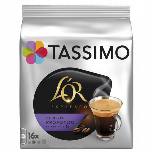 Tassimo LOR Lungo Profondo coffee pods 16 pack strong lungo capsules Tassimo machine