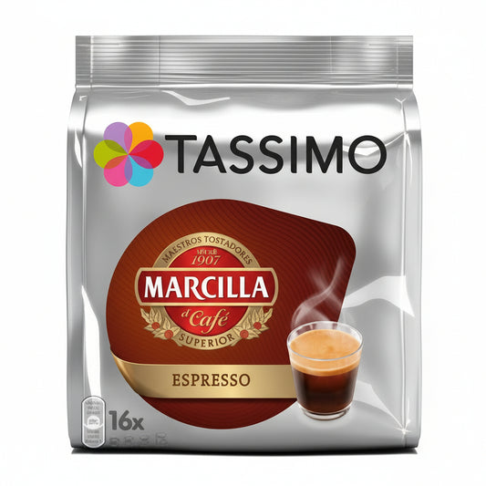 Tassimo Marcilla Espresso coffee pods 16 pack strong espresso capsules Tassimo machine coffee