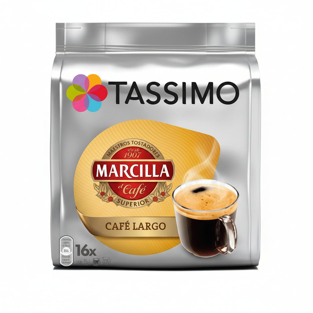 Tassimo Marcilla Largo coffee pods 16 pack long coffee capsules Tassimo machine