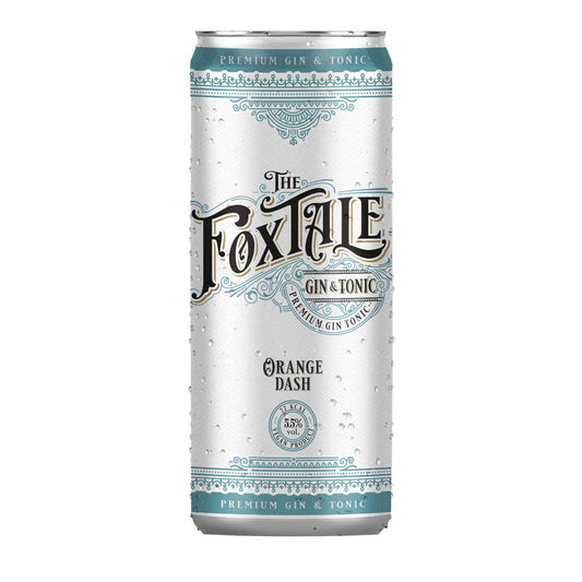 The Foxtale Orange Dash Gin and Tonic 250ml 5.5% ABV Portuguese orange gin ready-to-drink cocktail from the Mixed Ready Drinks and Top Rated Gins collections