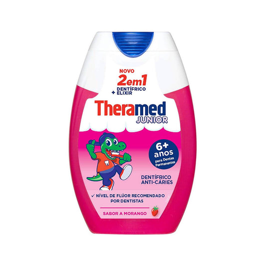 Theramed junior toothpaste and mouthwash 6 plus years 75ml fluoride kids toothpaste oral care