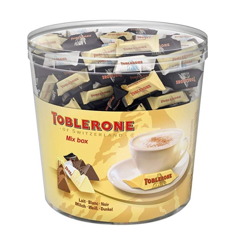 Toblerone Mini Mix Box – 113 assorted Swiss chocolate pieces, honey and almond nougat minis, premium festive gift selection
