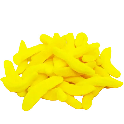 banana gummies by weight – sugar coated foamy banana sweets pick n mix candy