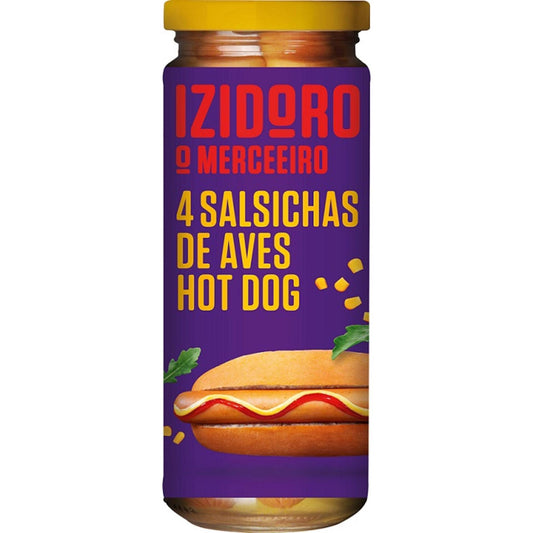 chicken hot dog sausages 4 pack 430g jar poultry hot dogs izidoro