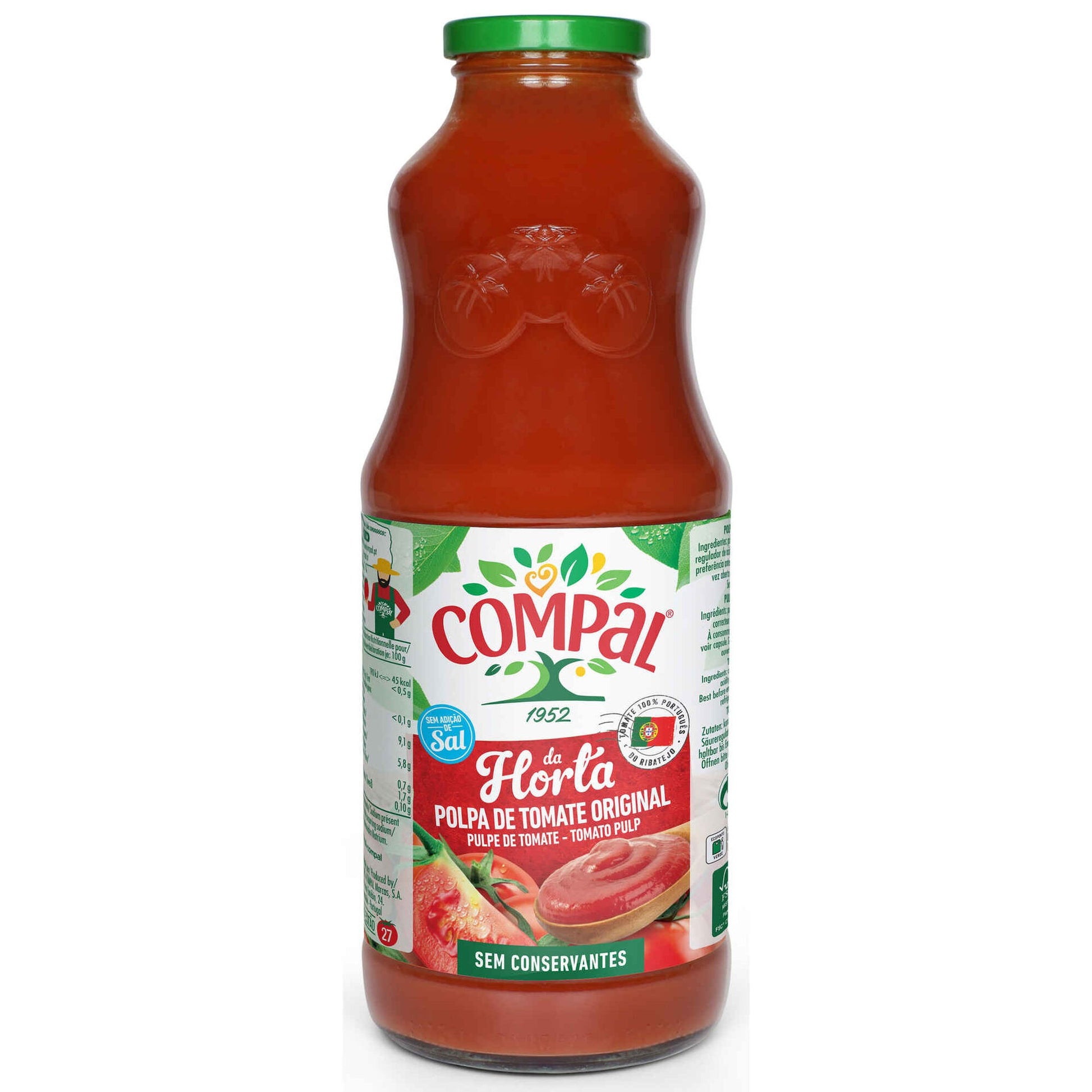 compal tomato pulp 500g portuguese grown naturally sweet premium cooking tomatoes pasta sauce base family meals
