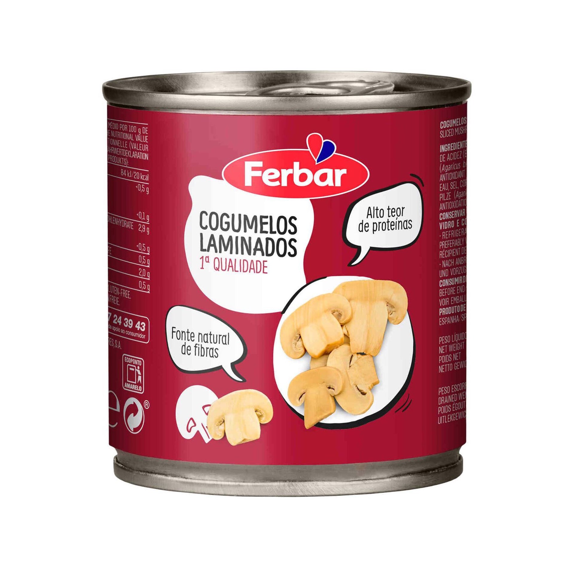 ferbar sliced mushrooms 185g gluten free canned mushrooms premium cooking mushrooms pantry vegetables