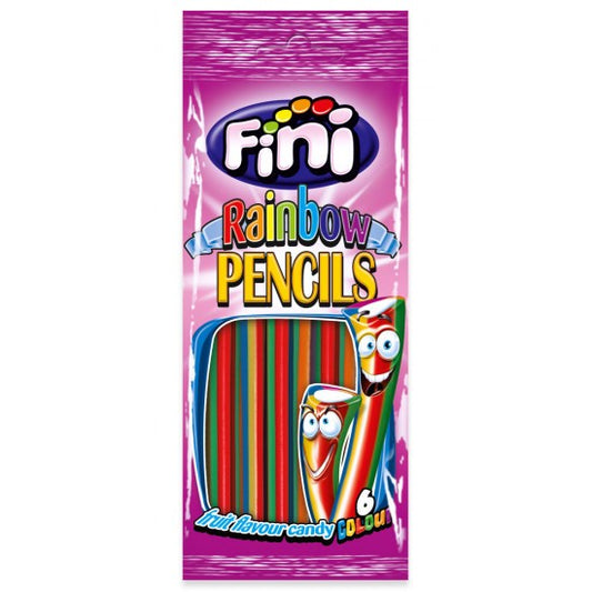 fini rainbow pencils 100g chewy filled candy tubes colourful fruity sweets