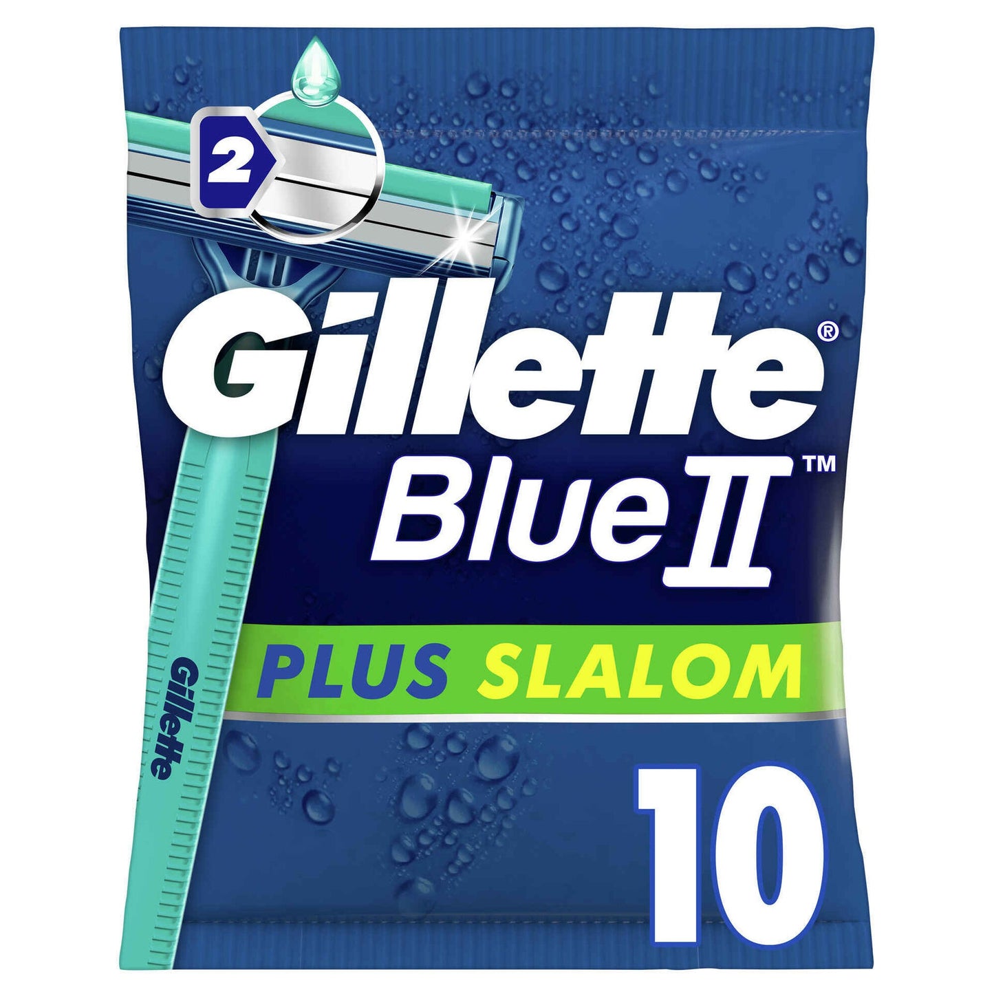 gillette blue ii plus slalom disposable blades pack of 10 twin blade razors shaving grooming personal care