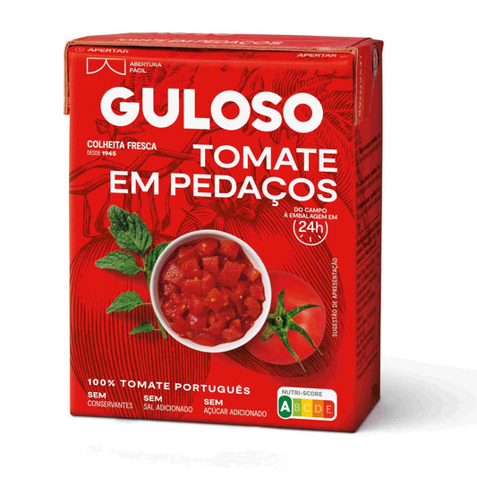 guloso sun ripened diced tomatoes 390g portuguese grown naturally sweet premium cooking tomatoes family meals