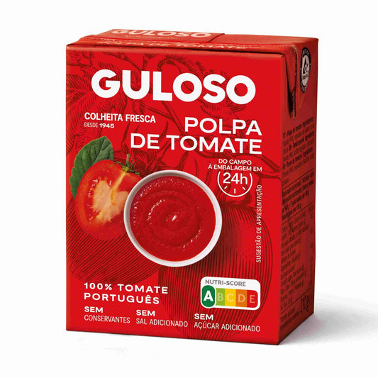 guloso tomato passata 210g portuguese grown naturally sweet smooth cooking tomatoes carton